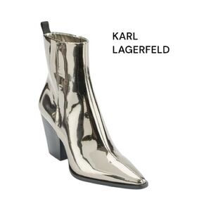 Karl Lagerfeld Metallic Heeled Boots